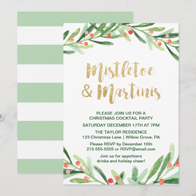 Holly Wandemie & Martinis Cocktail Party Inbjudningar (Fram/baksida)