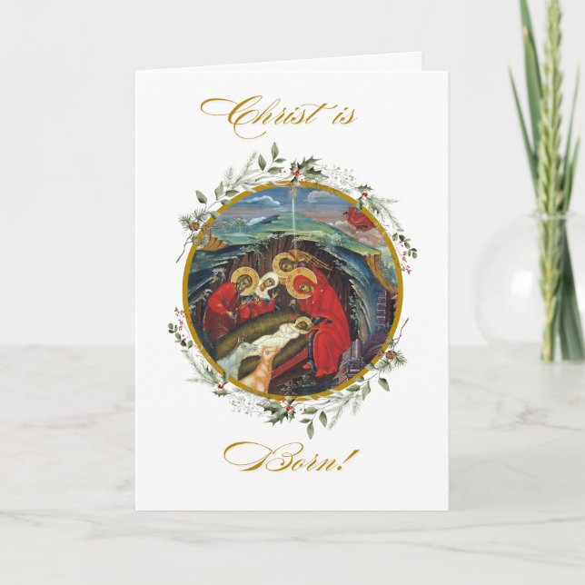 Holly Wandenativitetskort Tack Kort (Framsida)