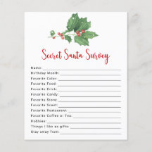 Holly WandeSecret Santa Survey