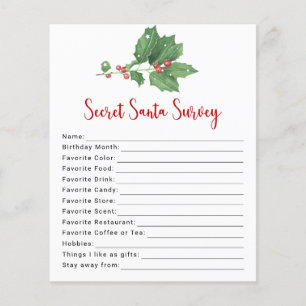 Holly WandeSecret Santa Survey Flygblad