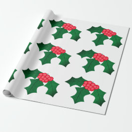 Holly White Wrapping Papper Presentpapper