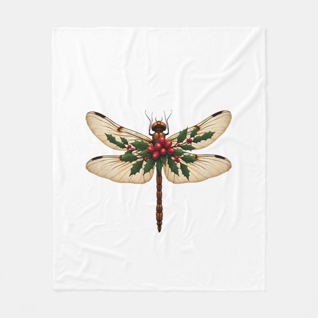 Holly Winged Dragonfly Fleecefilt (Framsidan)