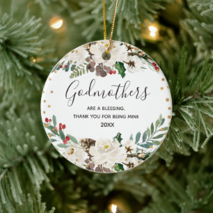 Holly Winter Godmammor är en Blessing-ornament Julgransprydnad Keramik