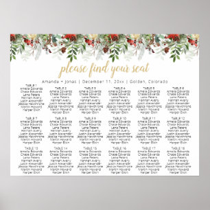 HOLLY Winter Helgdag Weddin Sittschemamall Poster