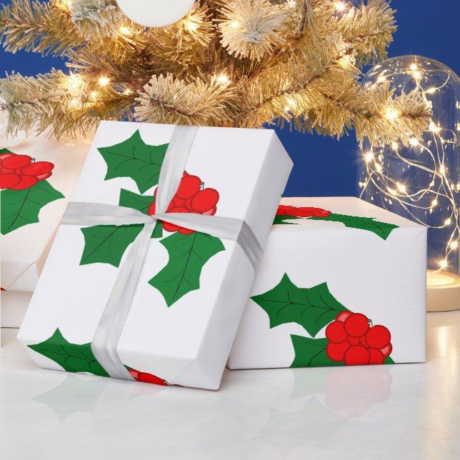 Holly Wrapping Papper Presentpapper (Helgdagar)