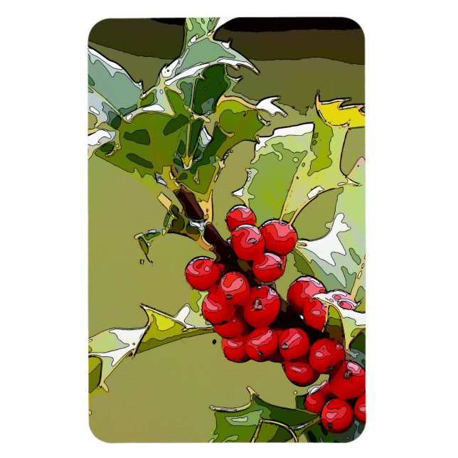 HollyBerries 005 Magnet (Vertikal)