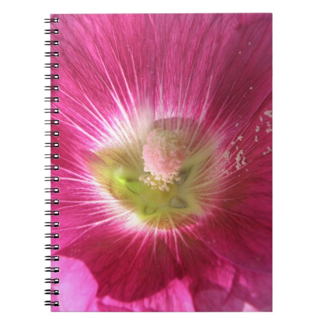 Hollyhock Deep Rosa bärbar dator Anteckningsbok Med Spiral (Framsidan)