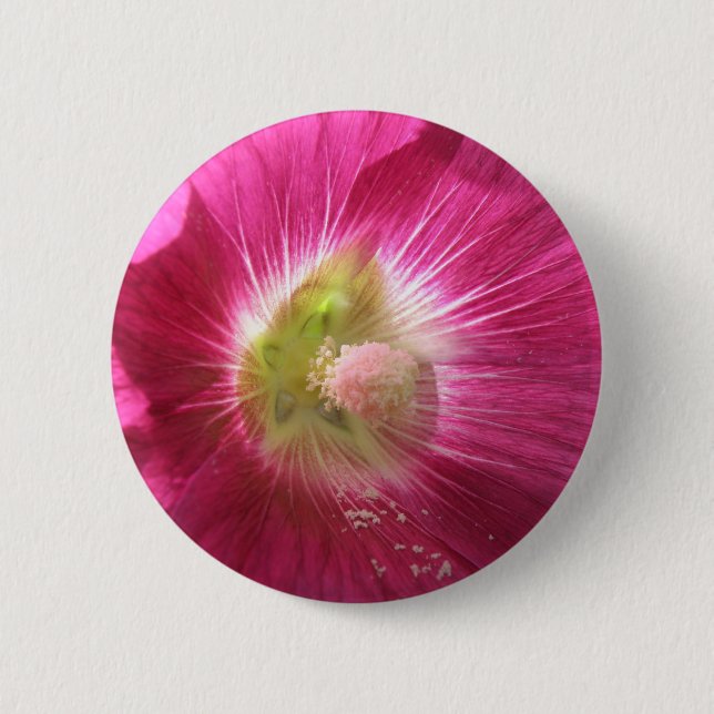 Hollyhock Deep Rosa Button Knapp (Framsida)