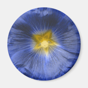 Hollyhock Flower BeSnyt Blue Magnet