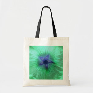 Hollyhock Flower Glowing Grönt Budget Tote Bag Tygkasse