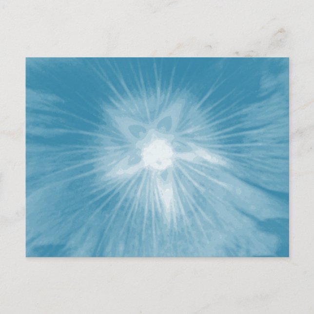 Hollyhock Flower Isig Blue vycard Vykort (Framsida)