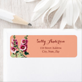 Hollyhock Flower Return-adressetikett Returadress Etikett