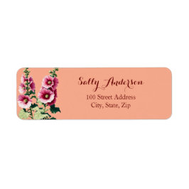 Hollyhock Flower Return-adressetikett Returadress Etikett