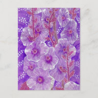 Hollyhock Mallow Malva Purpe Violet Flower Blommig