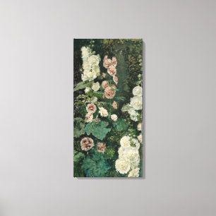 Hollyhock Ro Flowers (av Marià Fortuny) Canvastryck