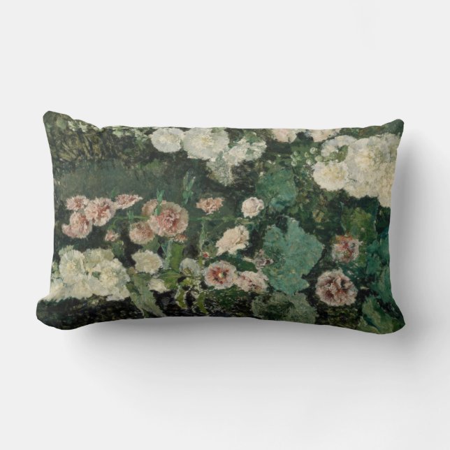 Hollyhock Ro Flowers (av Marià Fortuny) Lumbarkudde (Framsida)