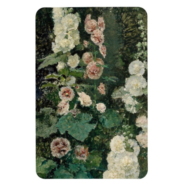 Hollyhock Ro Flowers Magnet (Vertikal)