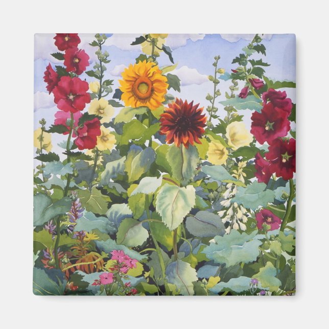 Hollyhocks and Sunblommor 2005 Magnet (Framsidan)