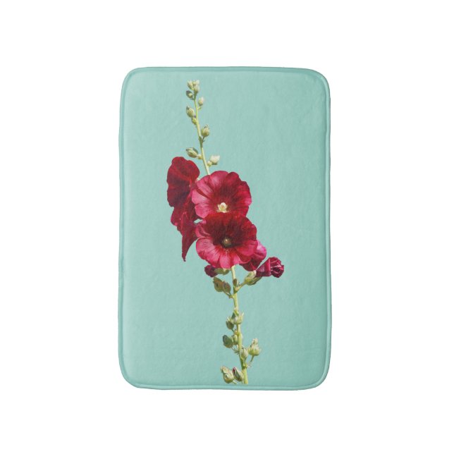 Hollyhocks anpassade bathmat badrumsmatta (Framsidan (Vertikal))