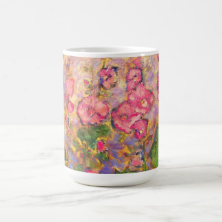 hollyhocks blomning kaffemugg