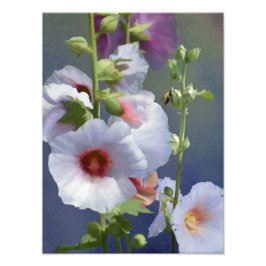 Hollyhocks - Digital målning - Fotoutvidgning Fototryck