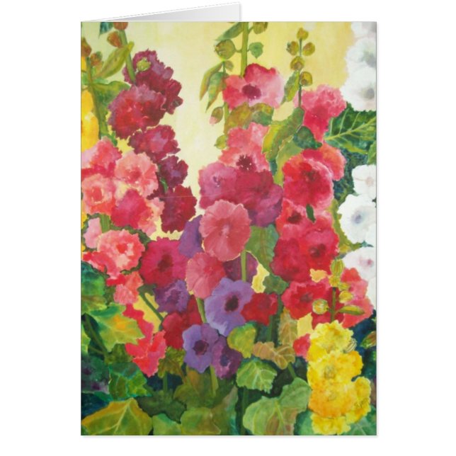 Hollyhocks Hälsningskort (Framsidan)