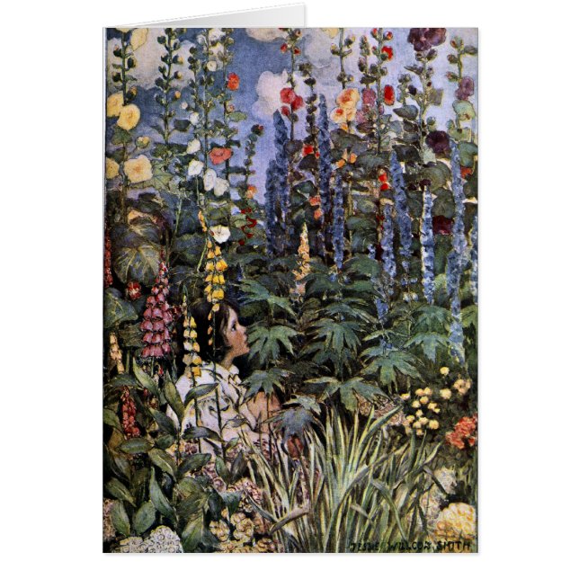 Hollyhocks Hälsningskort (Framsidan)