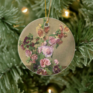 Hollyhocks Julgransprydnad Keramik