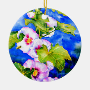 Hollyhocks Julgransprydnad Keramik