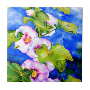 Hollyhocks Kakelplatta