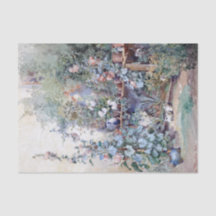 Hollyhocks Kattunge och Potting Bench-Paper