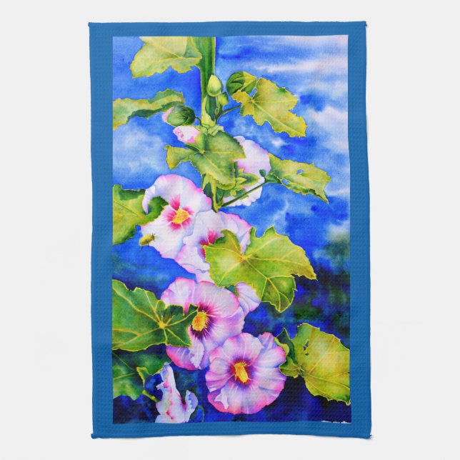 Hollyhocks Kökshandduk (Vertikal)