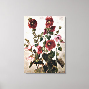 Hollyhocks - Max Weyl-målning Canvastryck