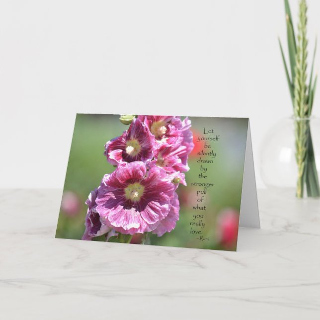 Hollyhocks med citationstecken kort (Framsida)