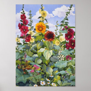 Hollyhocks och solrosor 2005 poster