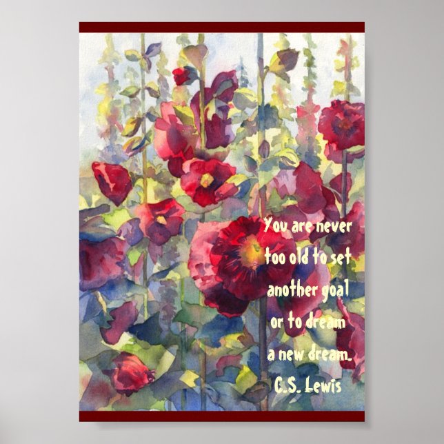 Hollyhocks Poster/skriver ut Poster (Framsidan)