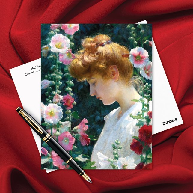 Hollyhocks Sunlight Charles Courtney Curran Vykort (Skapare uppladdad)