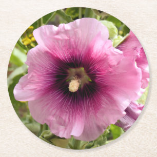 HOLLYHOCKS UNDERLÄGG PAPPER RUND
