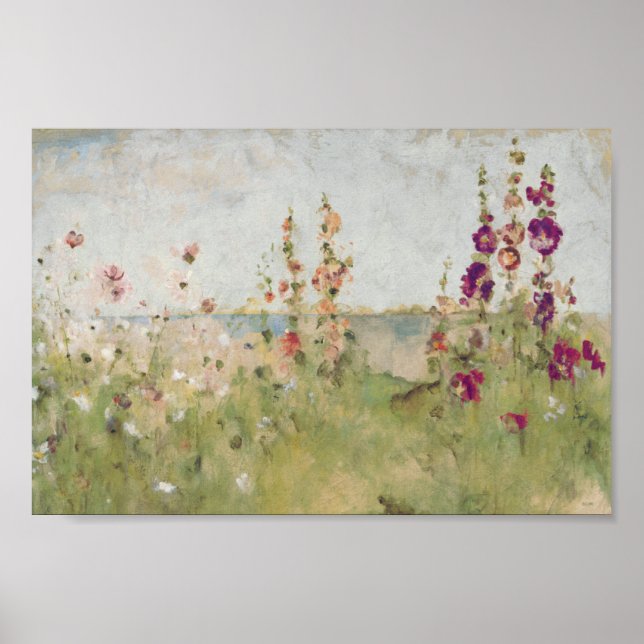 Hollyhocks vid havet poster (Framsidan)