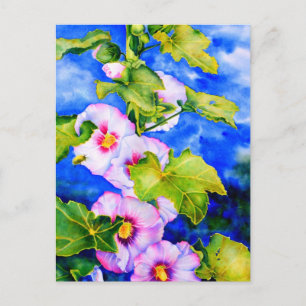 Hollyhocks Vykort