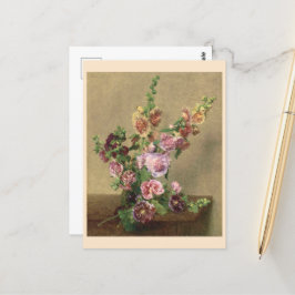 Hollyhocks Vykort