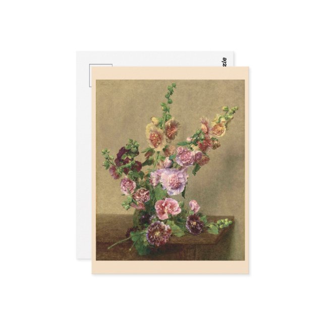 Hollyhocks Vykort (Fram/Back In Situ)