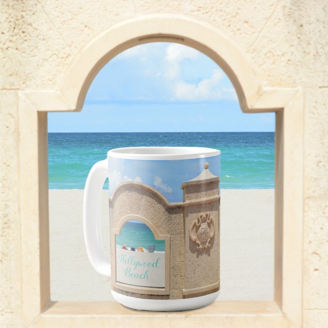 Hollywood Beach Florida Broadpromenpromenvy Oceanv Kaffemugg (Skapare uppladdad)