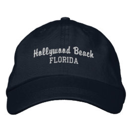 Hollywood Beach Florida Embroired Baseball Hat Broderad Keps