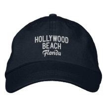 Hollywood Beach Florida Embroired Baseball Hat