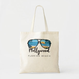 Hollywood Beach Florida Handflatan Träd Sunglasses Tygkasse