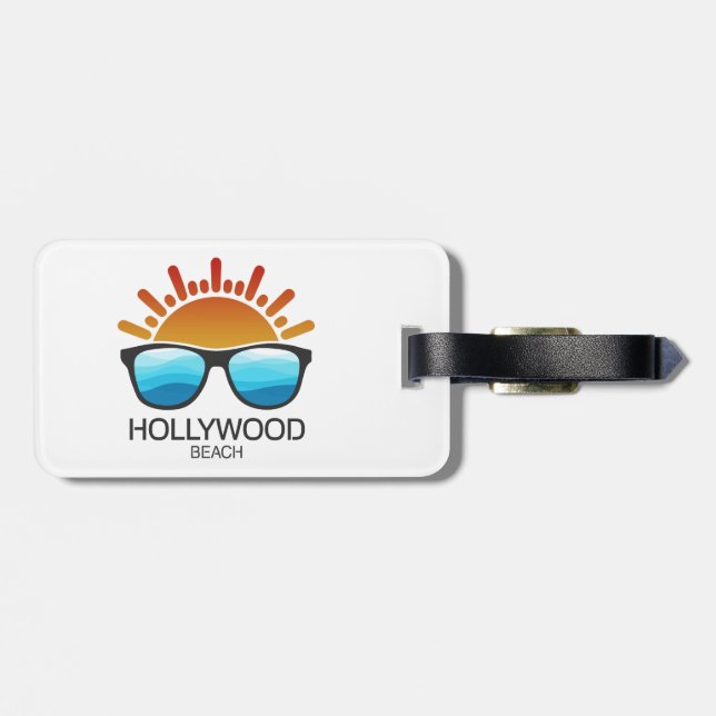Hollywood Beach Florida Sunglasses Bagagebricka (Baksida Vågrät)