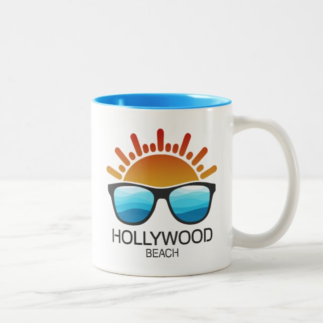 Hollywood Beach Florida Sunglasses Två-Tonad Mugg (Höger)