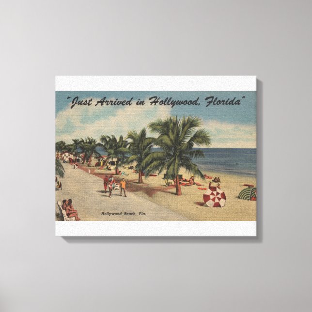Hollywood Beach, Florida - View of Beach Canvastryck (Framsida)