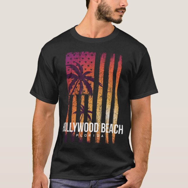 Hollywood Beach Usa Florida T Shirt (Framsida)